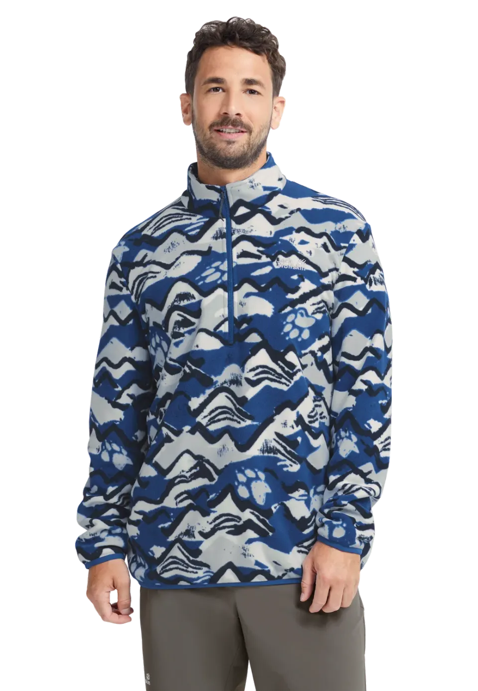 Jack Wolfskin Paw Era 100 Print HZ M pull homme demi-zip