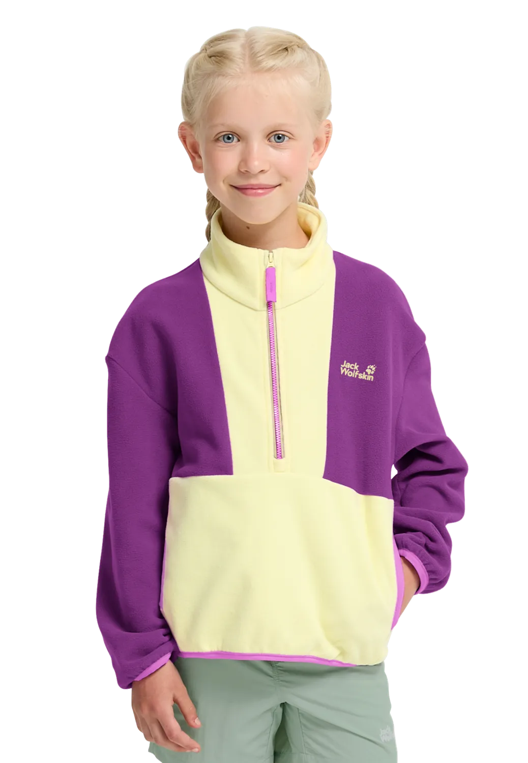Jack Wolfskin Colorblock Taunus HZ K pull polaire enfant poches