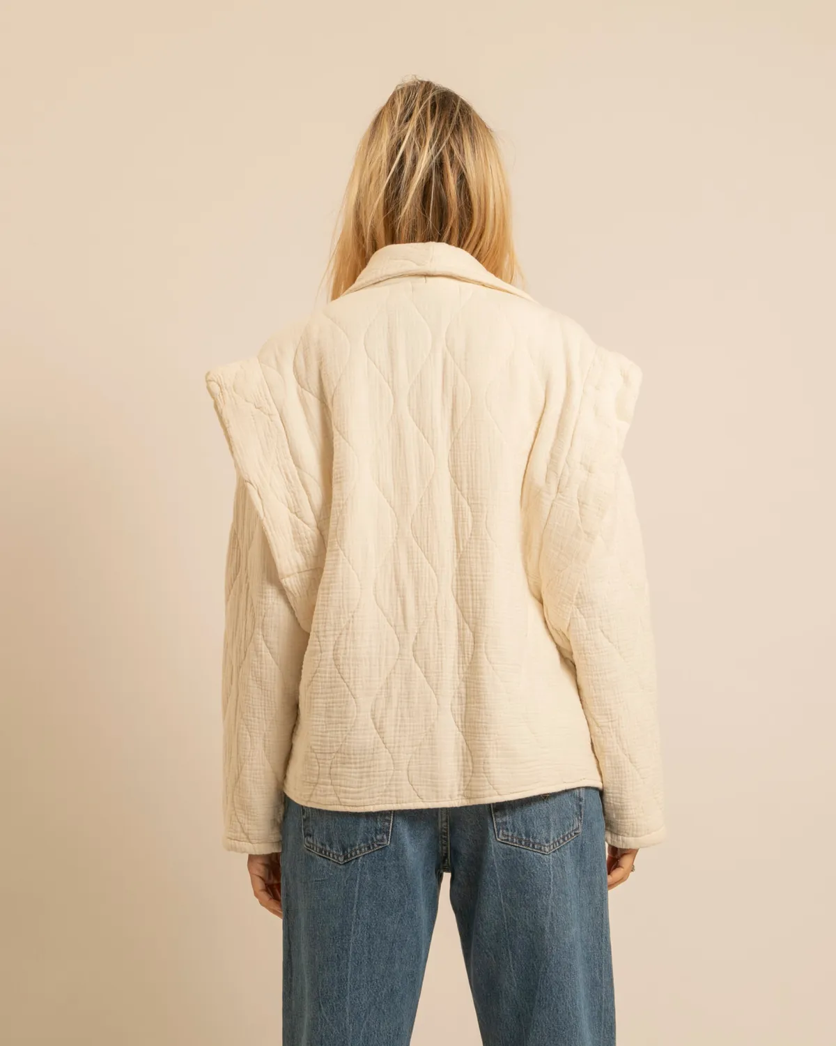 Aokyanos San Francisco Crème kimono coton matelassé