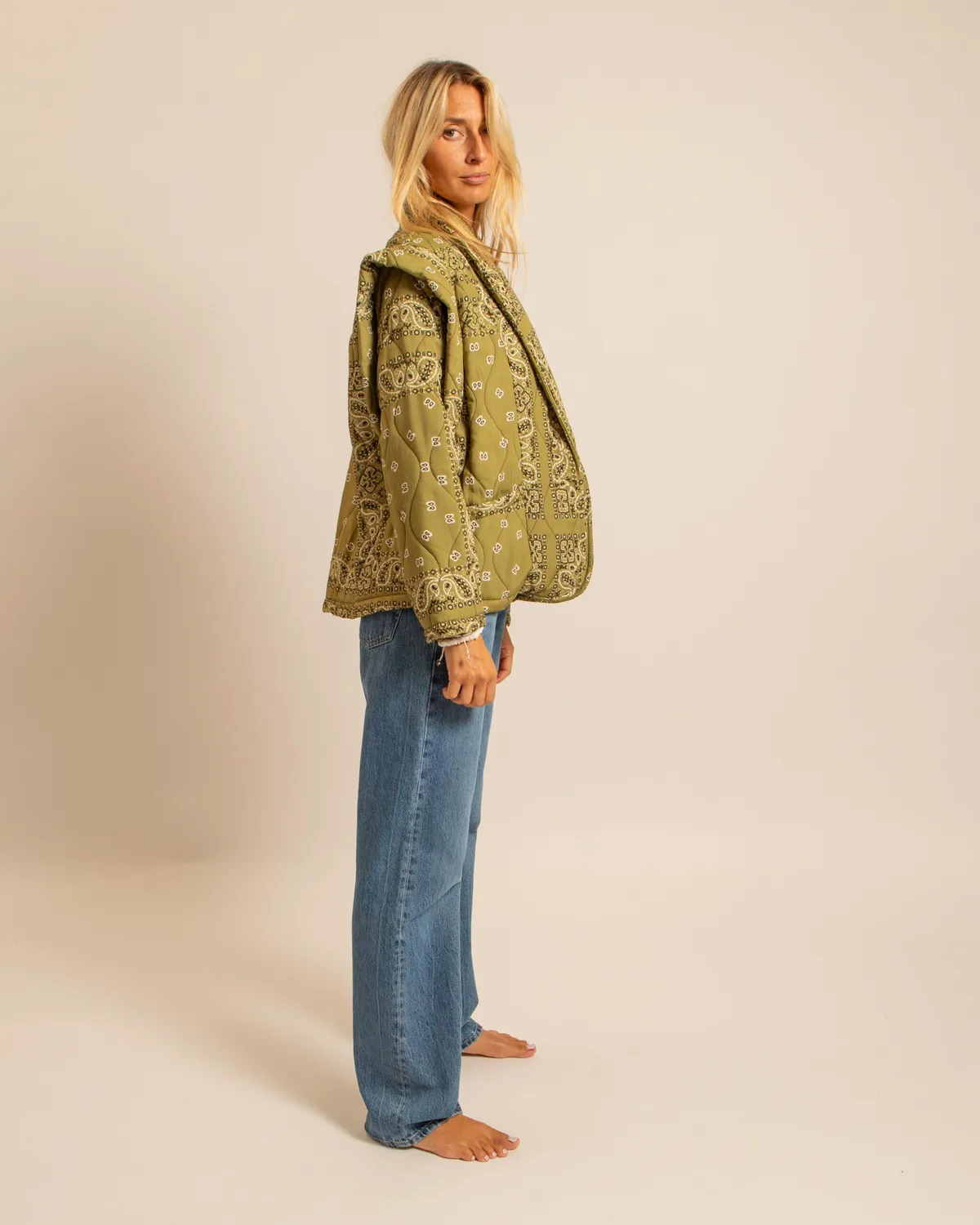 Aokyanos San Francisco Olive kimono coton taille unique