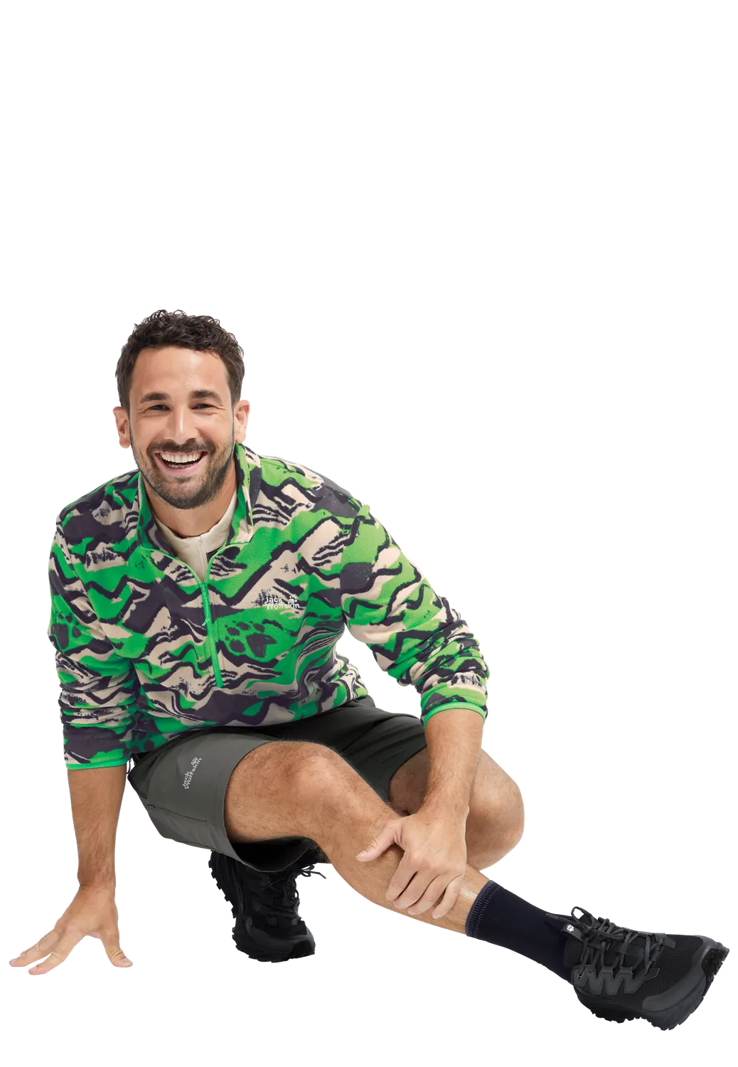 Jack Wolfskin Paw Era 100 Print Hz M pull polaire homme demi-zip