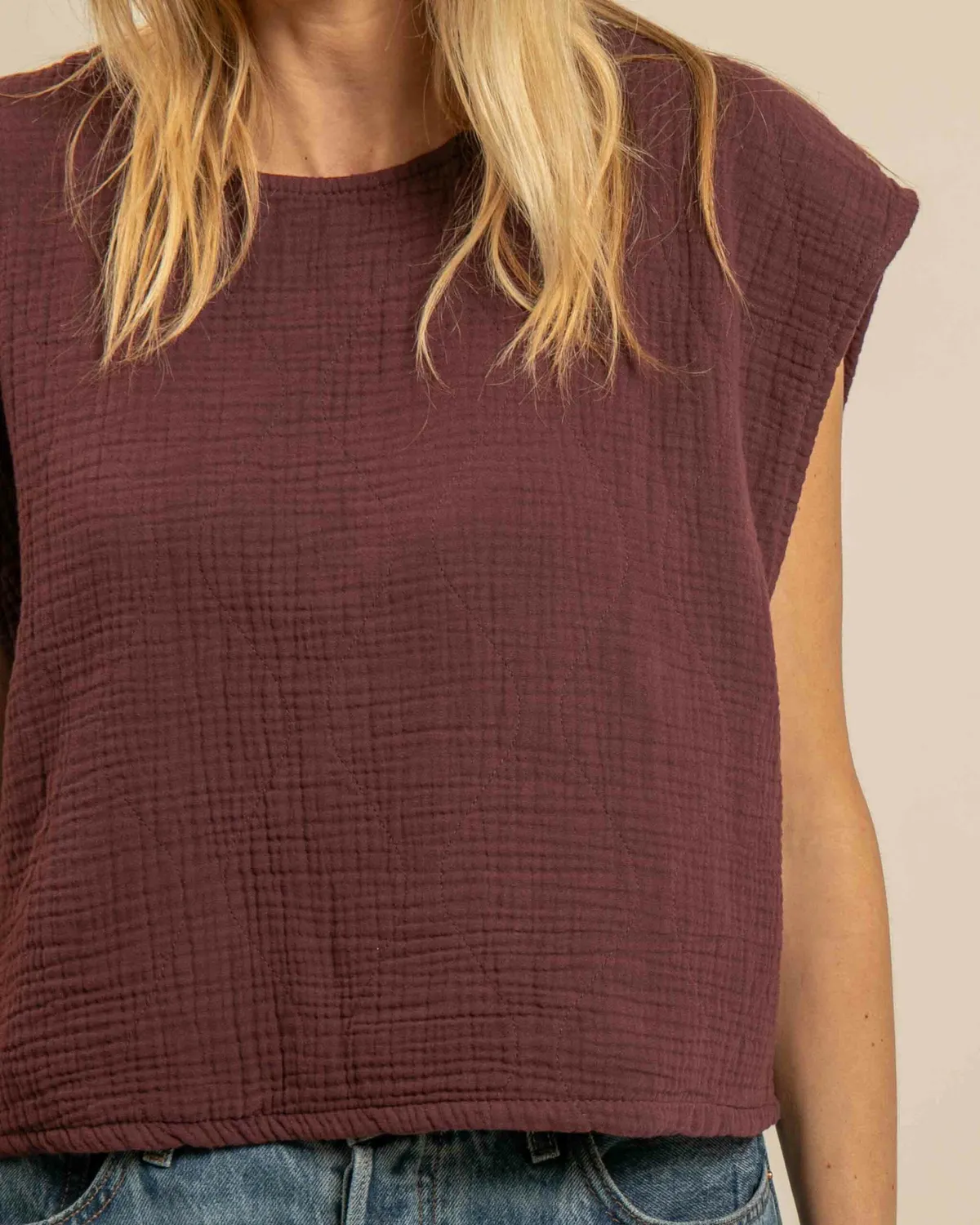 Aokyanos Manhattan Bordeaux crop top coton taille unique