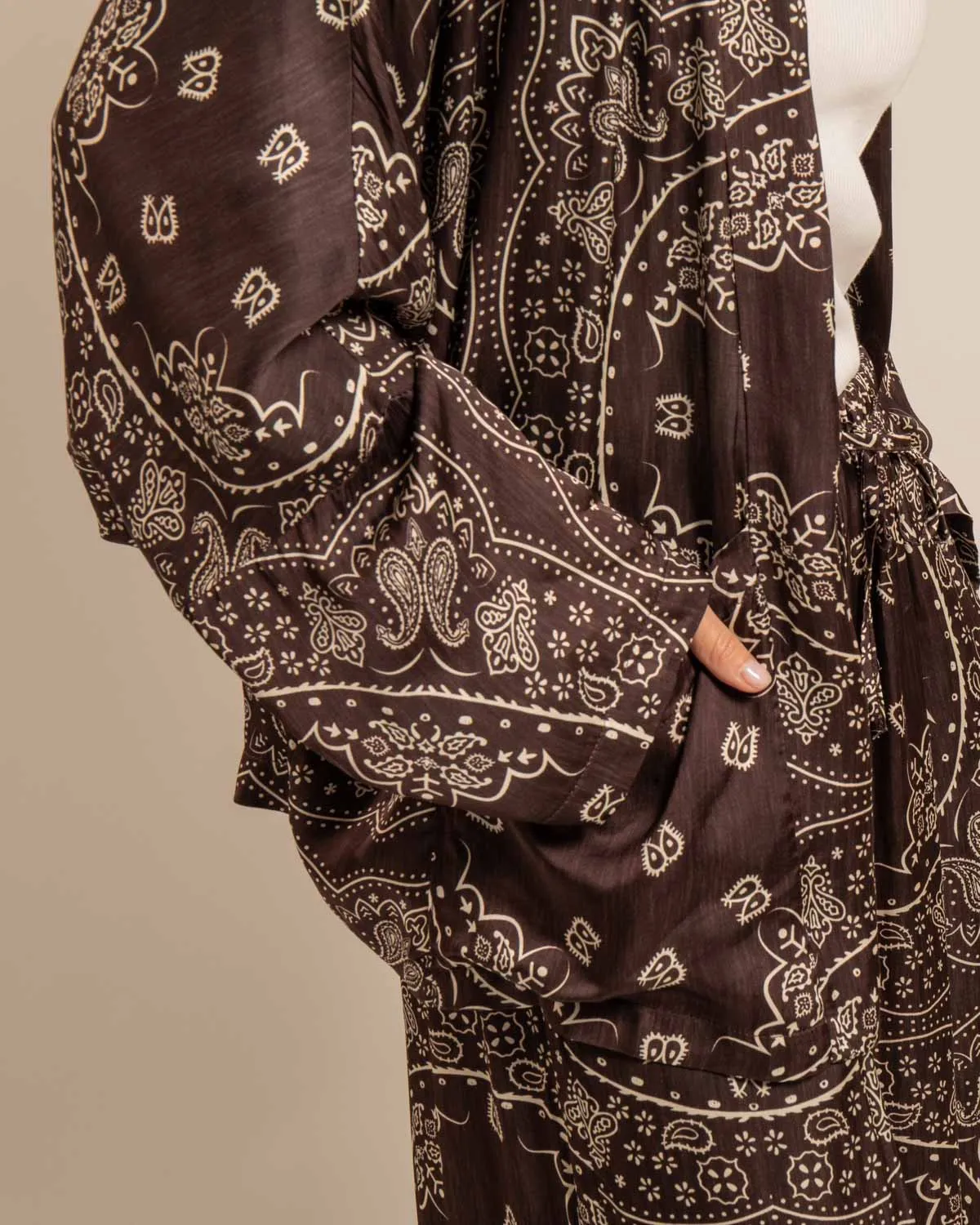 Aokyanos Chicago Bandana Chocolat veste kimono viscose