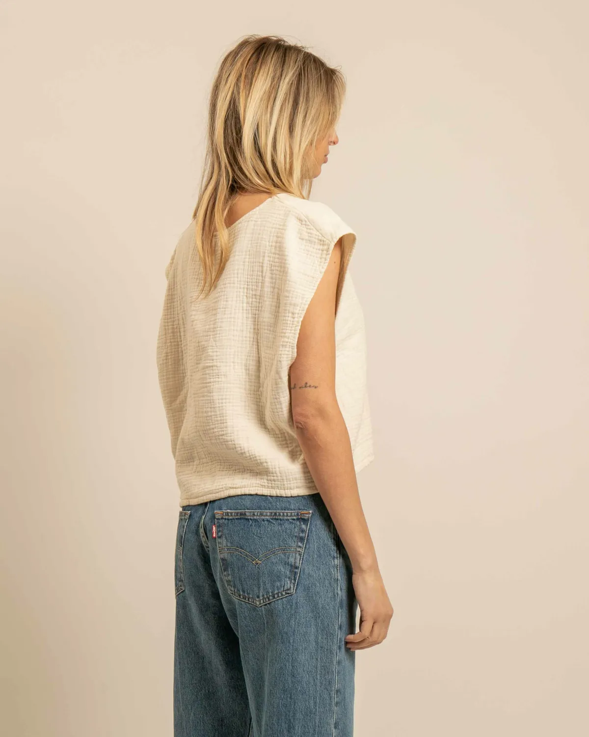 AOKYANOS Manhattan Crème crop top coton taille unique