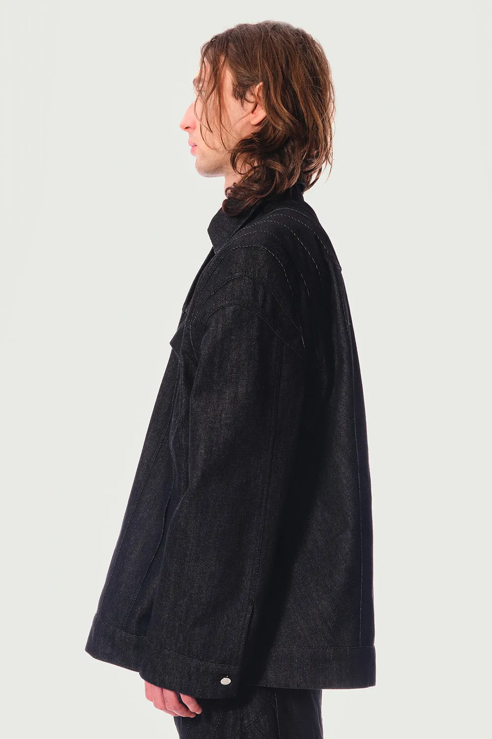 Jeanne Friot Armour veste jean noire oversize