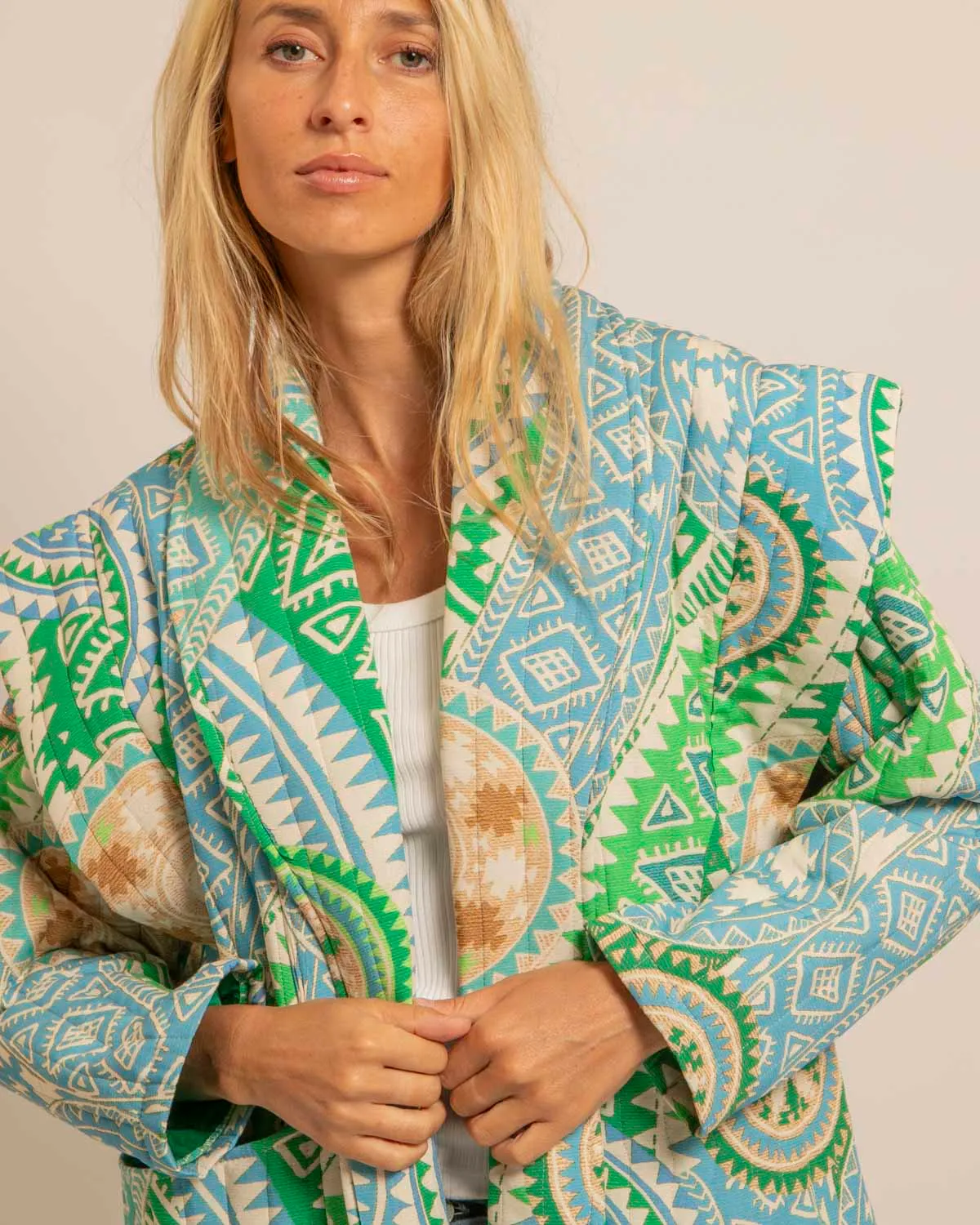 AOKYANOS San Francisco Nazcas kimono matelassé vert taille unique