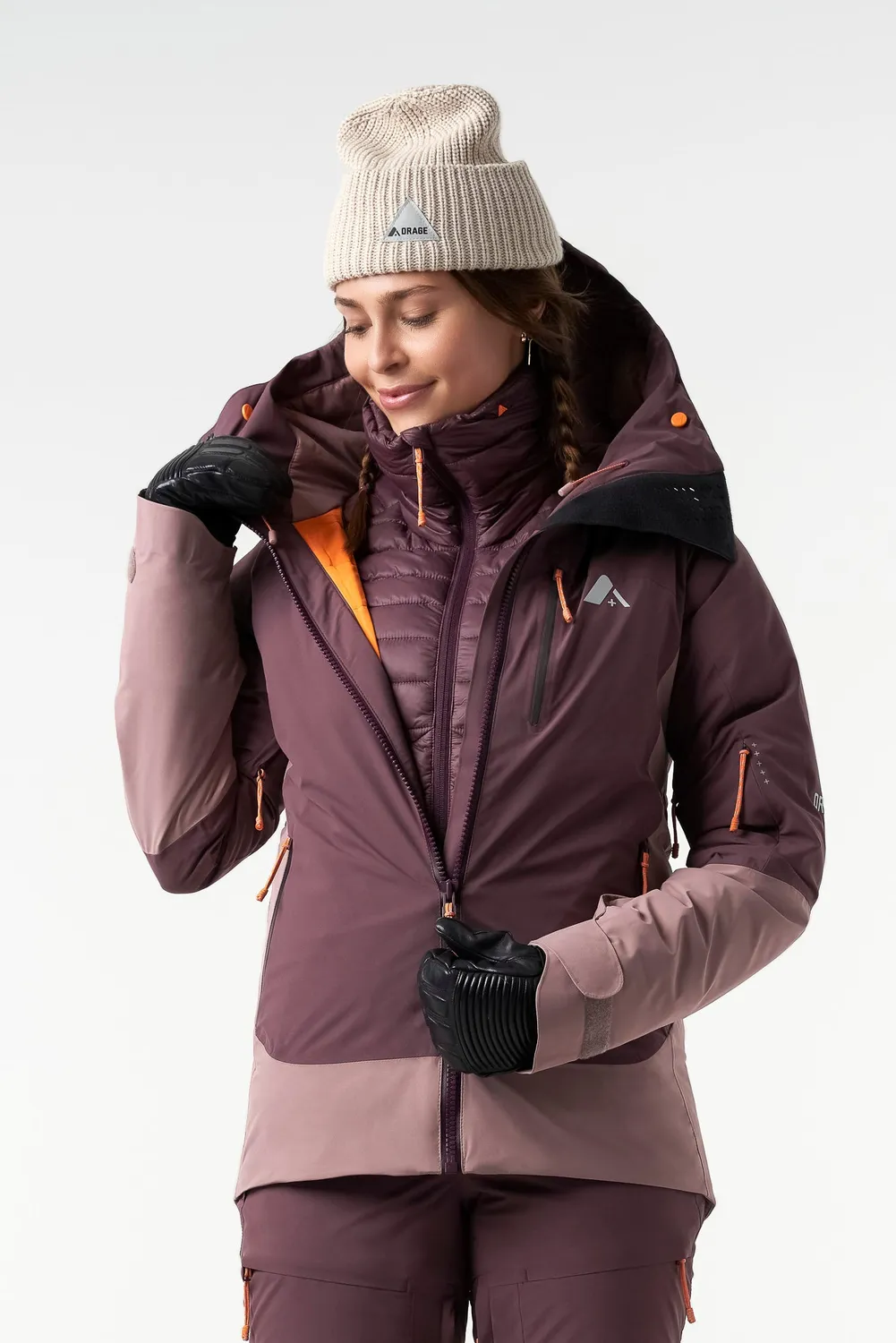 Orage Nina veste ski femme Dark Plum isolante