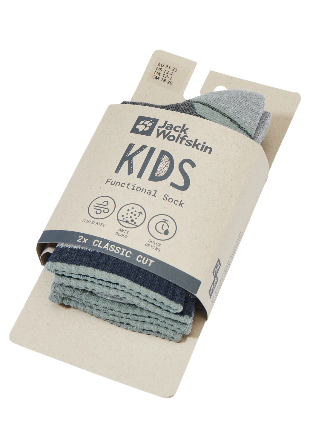 Jack Wolfskin Hike Sock C chaussettes rando enfant lot 2 respirantes