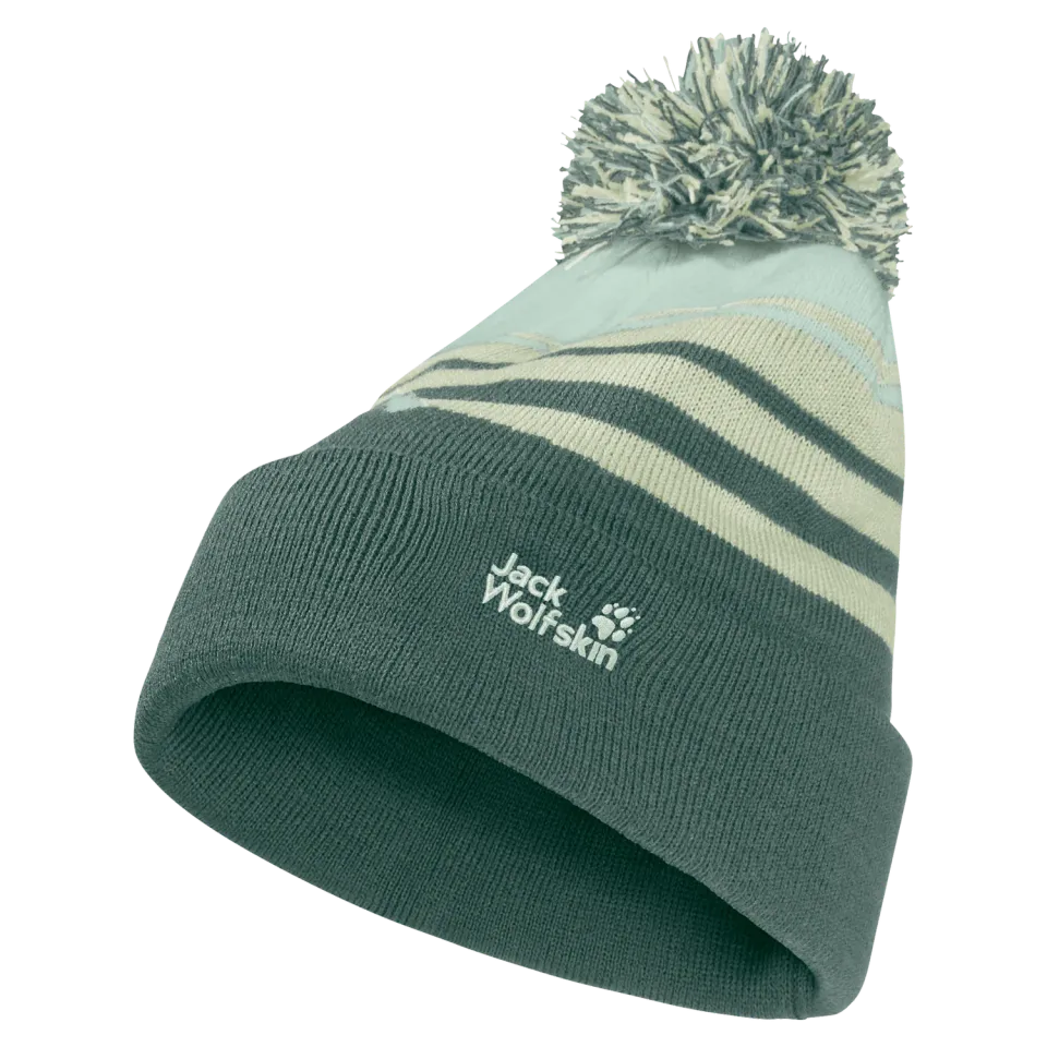 Jack Wolfskin Stripy Pompom Beanie K bonnet enfant chaud
