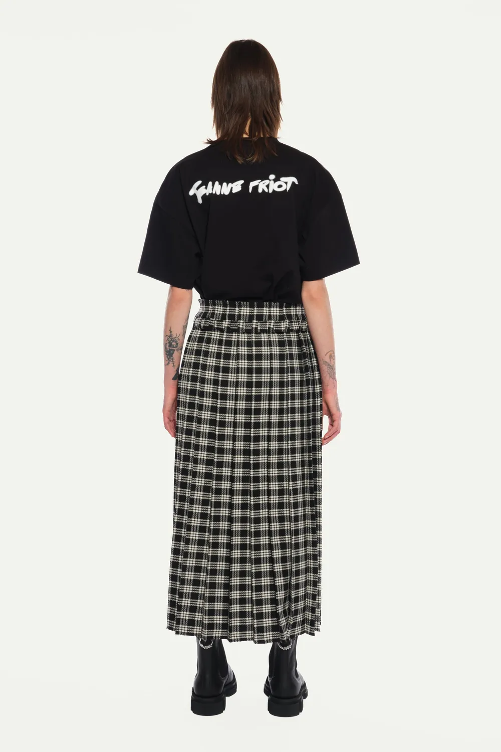Jeanne Friot Visions Long Kilt jupe tartan noir S