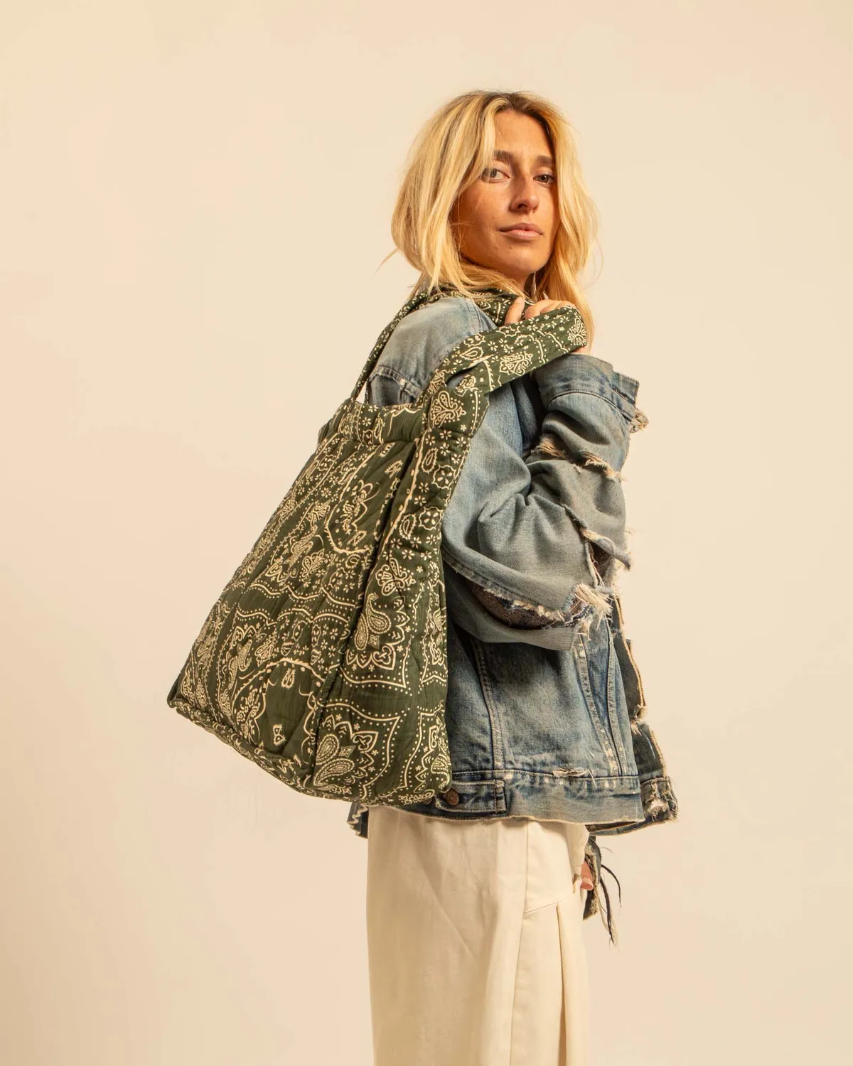 AOKYANOS Philadelphie Bandana Kaki sac matelassé