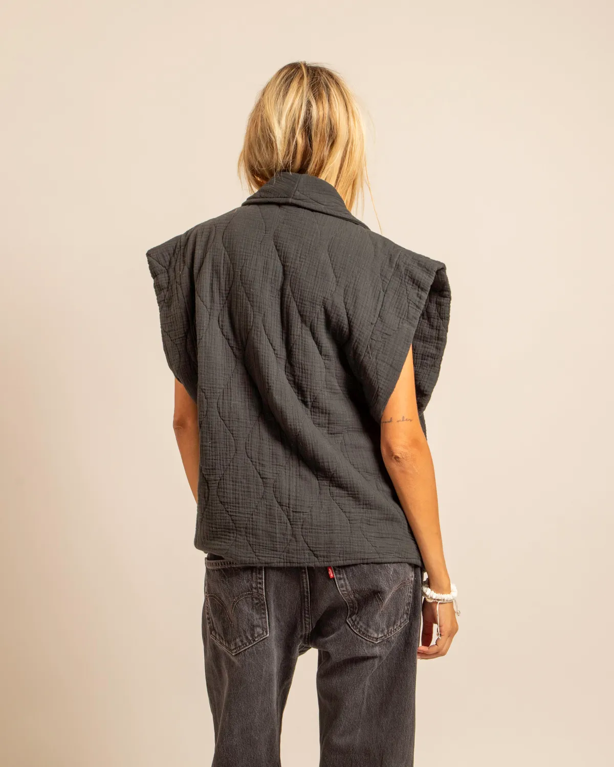 AOKYANOS Brooklyn gilet anthracite coton taille unique