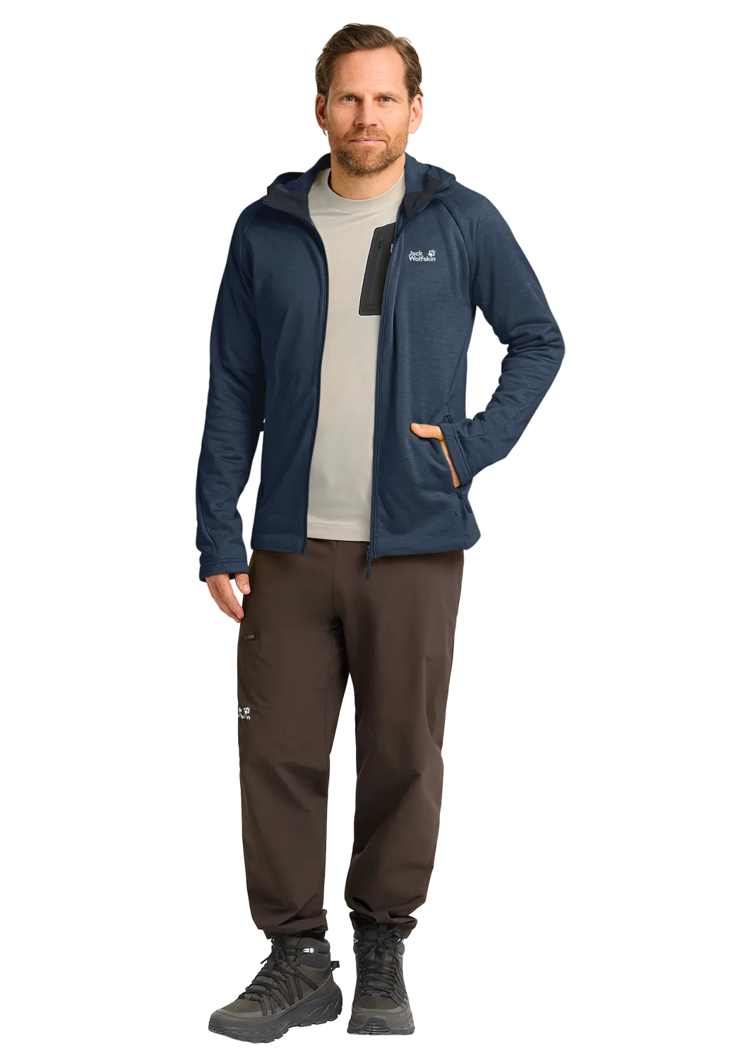 Jack Wolfskin Peak District Hooded FZ M Polaire homme