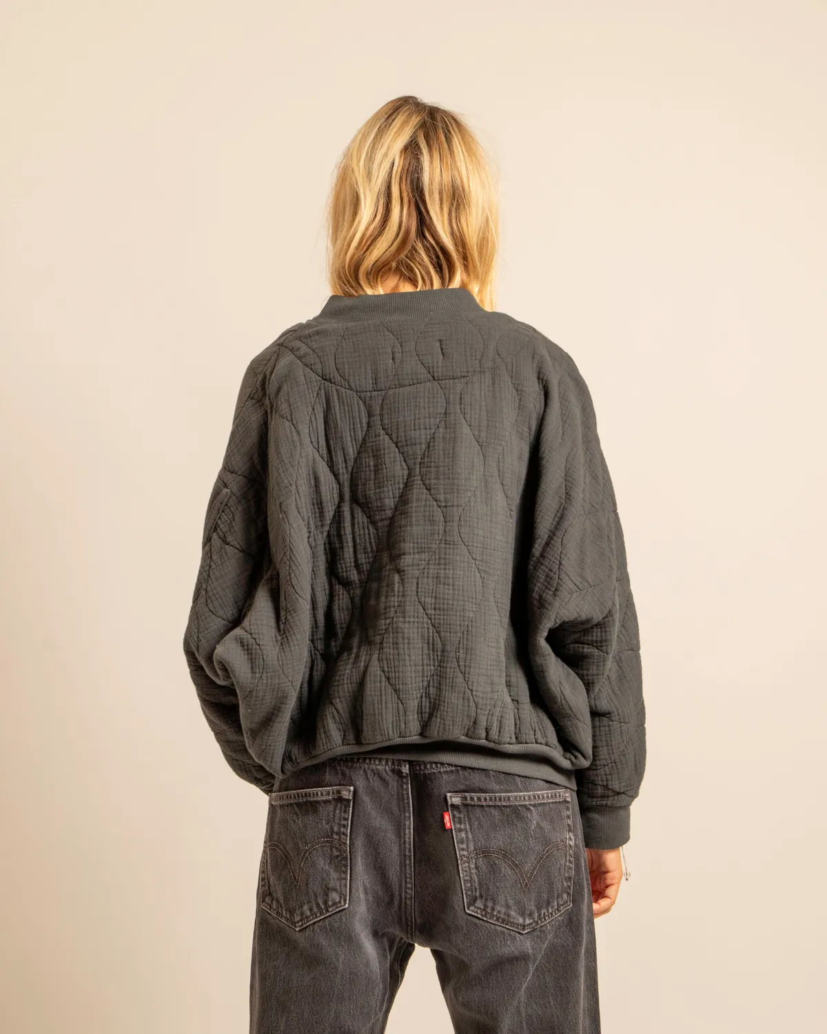 AOKYANOS Daytona bomber anthracite matelassé