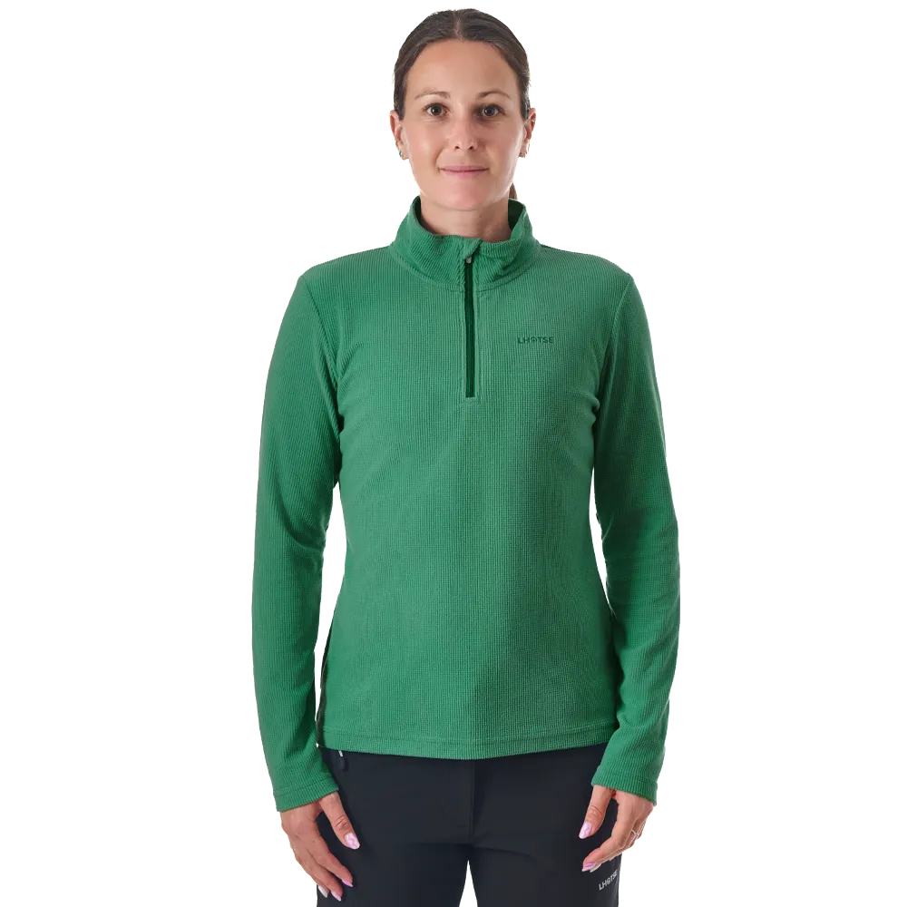 Lhotse Sofia polaire wasabi demi-zip grid