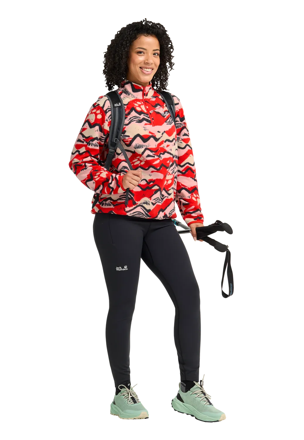 Jack Wolfskin Paw Era 100 Print polaire femme demi-zip