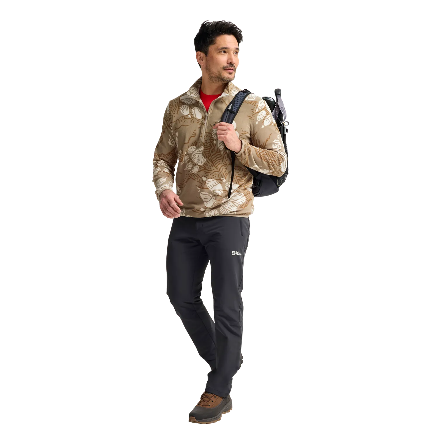 Jack Wolfskin Paw Era 100 Print polaire homme demi-zip