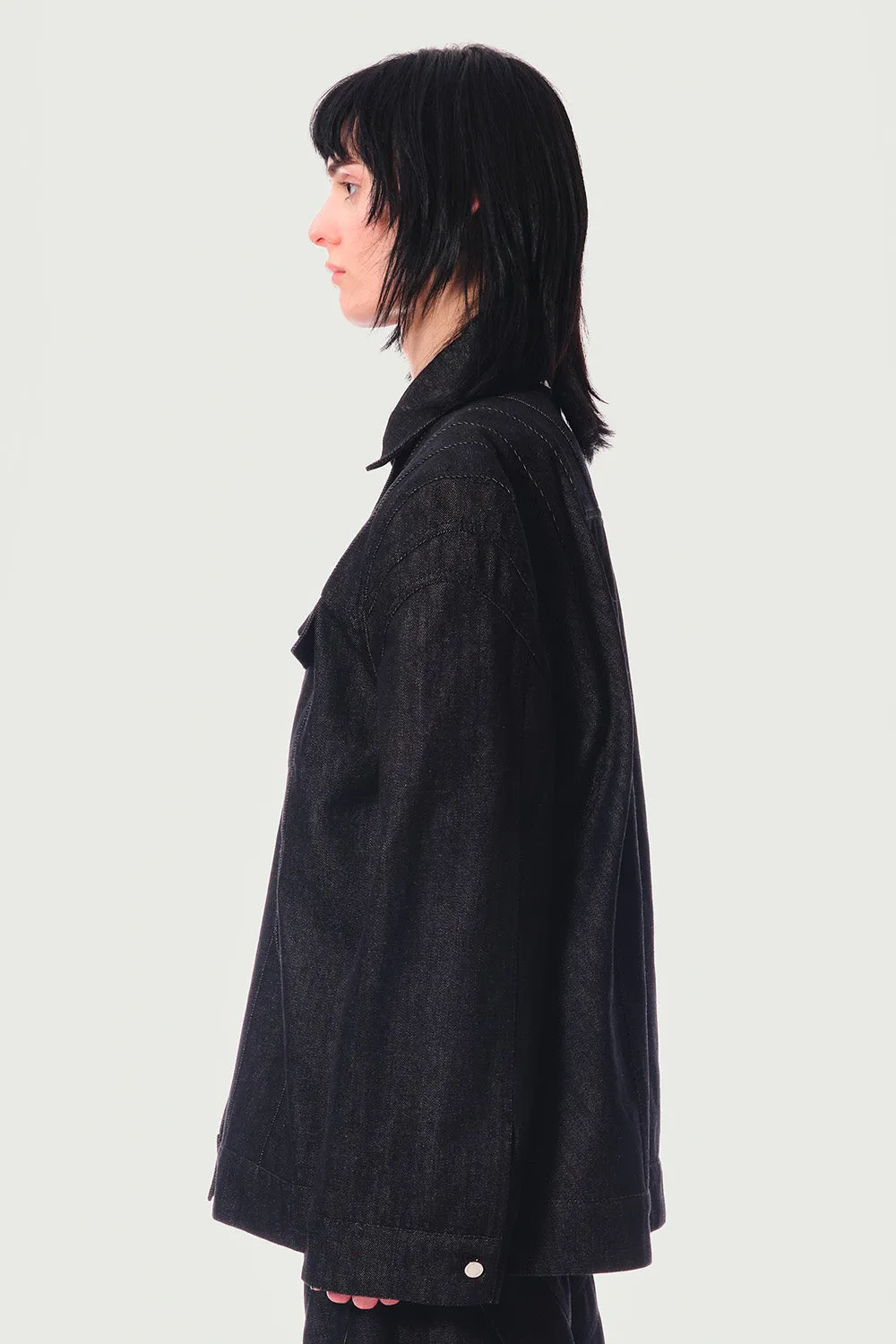 Jeanne Friot Armour veste jean noire oversize