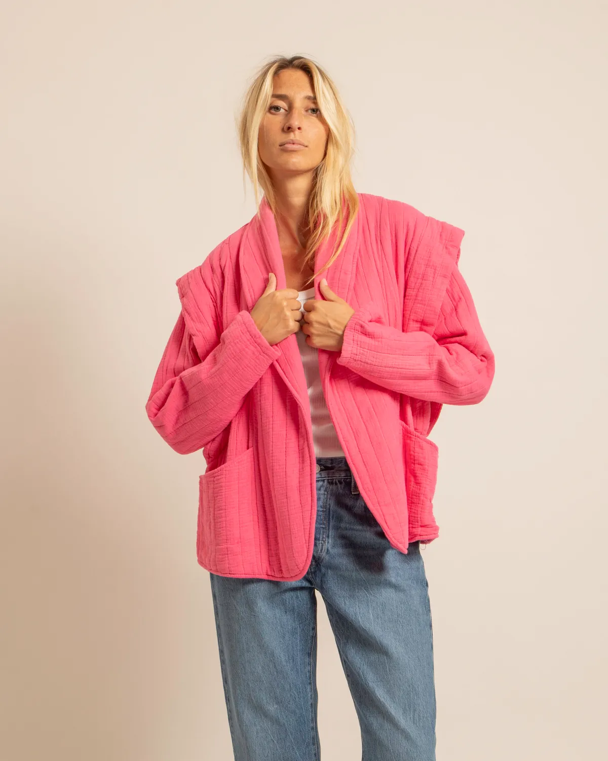 AOKYANOS San Francisco Rose kimono coton taille unique