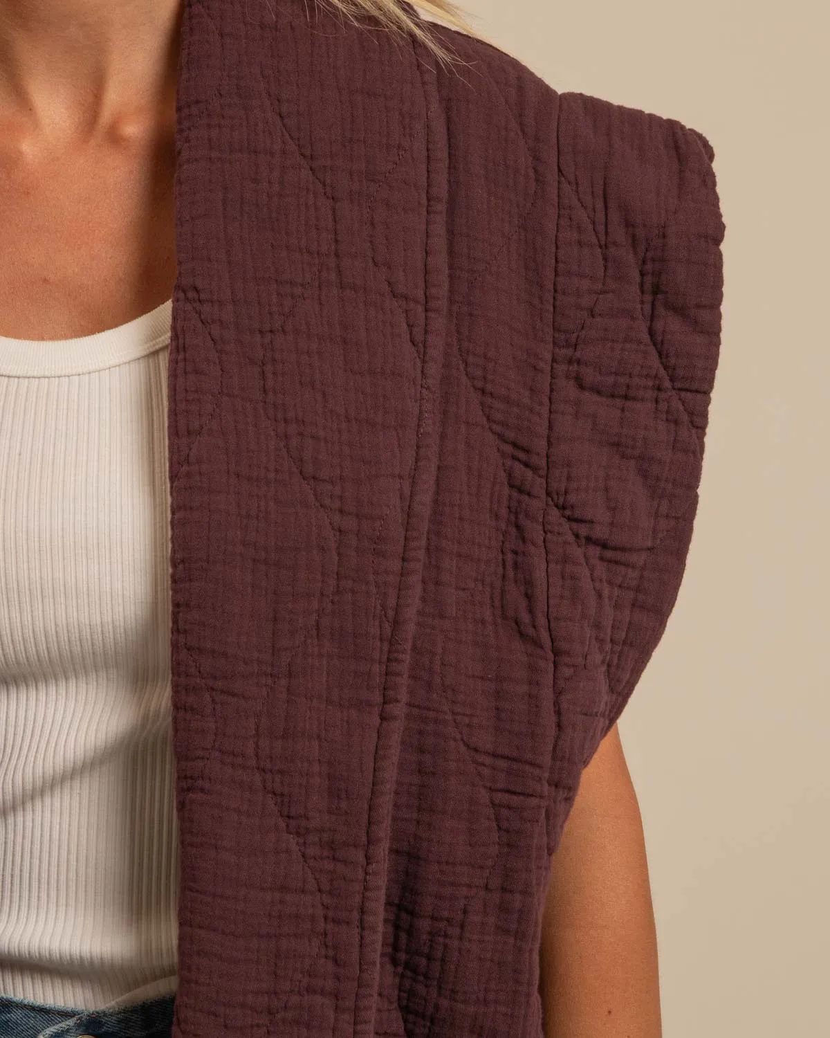 Aokyanos Brooklyn Bordeaux veste kimono coton matelassé