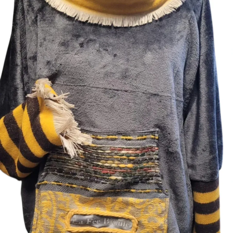 La Fée Bidule Bee sweat col classique respirant