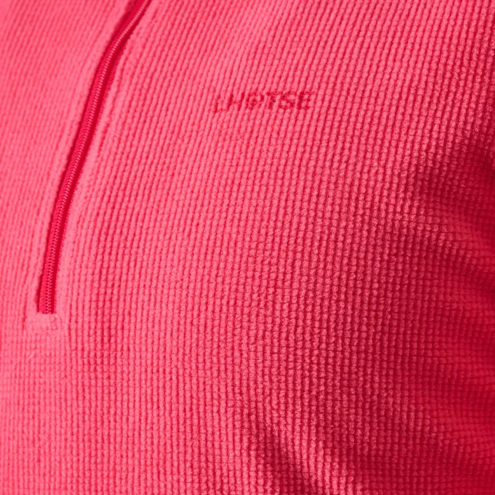 Lhotse Sofia Raspberry polaire demi-zip framboise grid