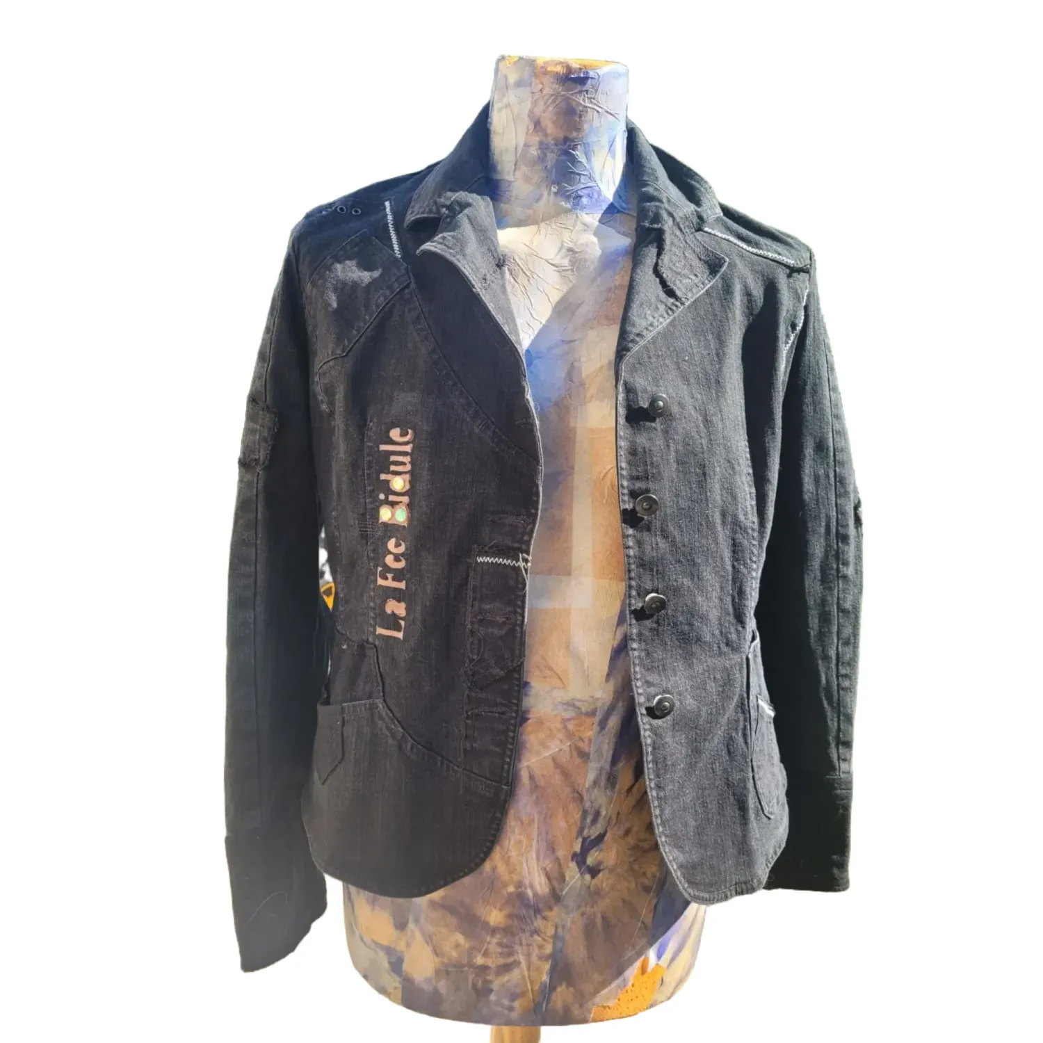 La Fée Bidule Alesan veste en jean noir cheval