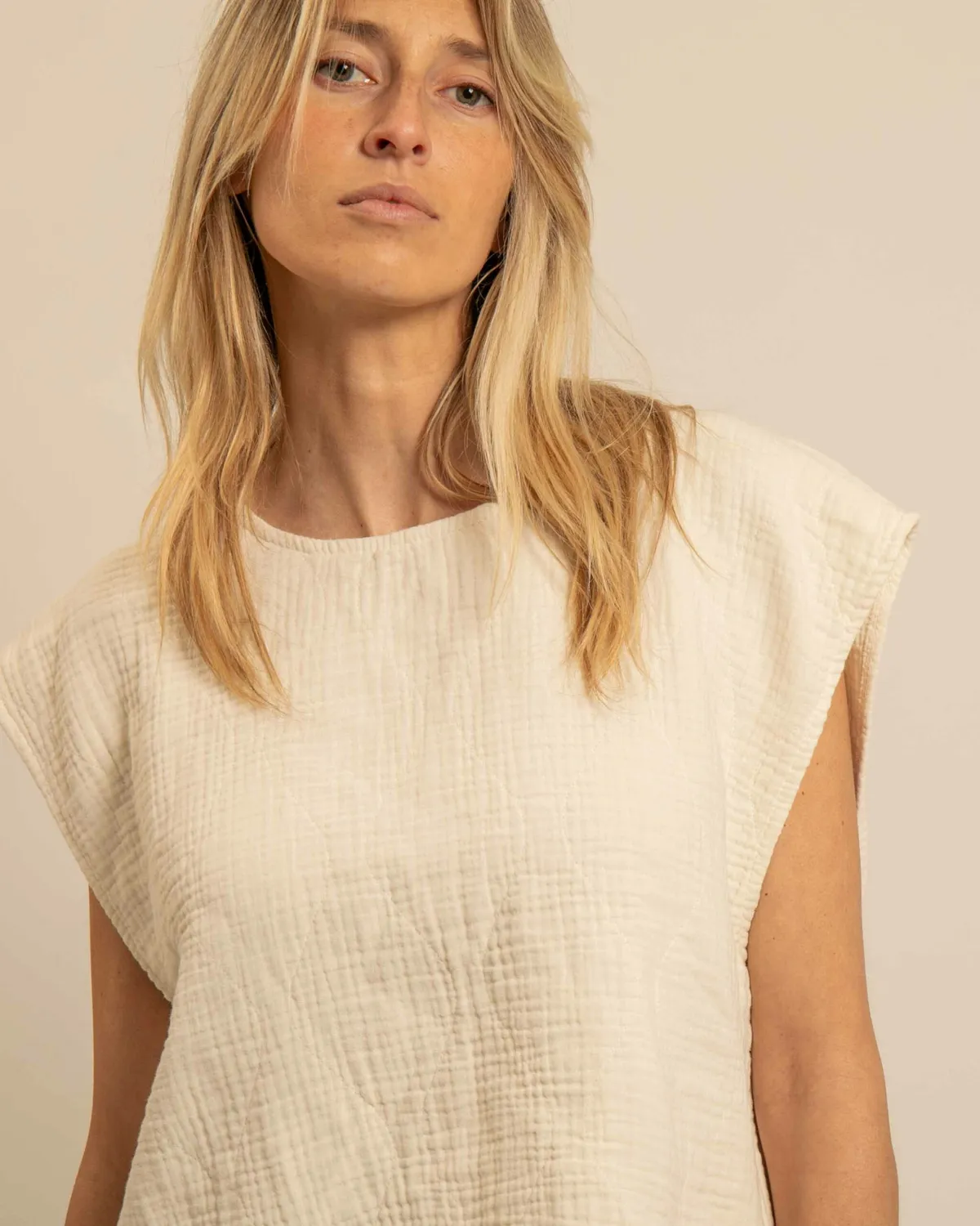 AOKYANOS Manhattan Crème crop top coton taille unique