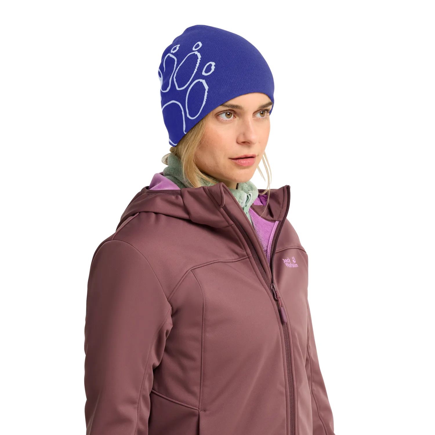 JACK WOLFSKIN PAW BEANIE bonnet chaud motif patte