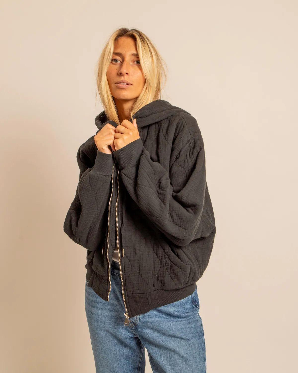 AOKYANOS Washington Noir veste à capuche coton taille unique