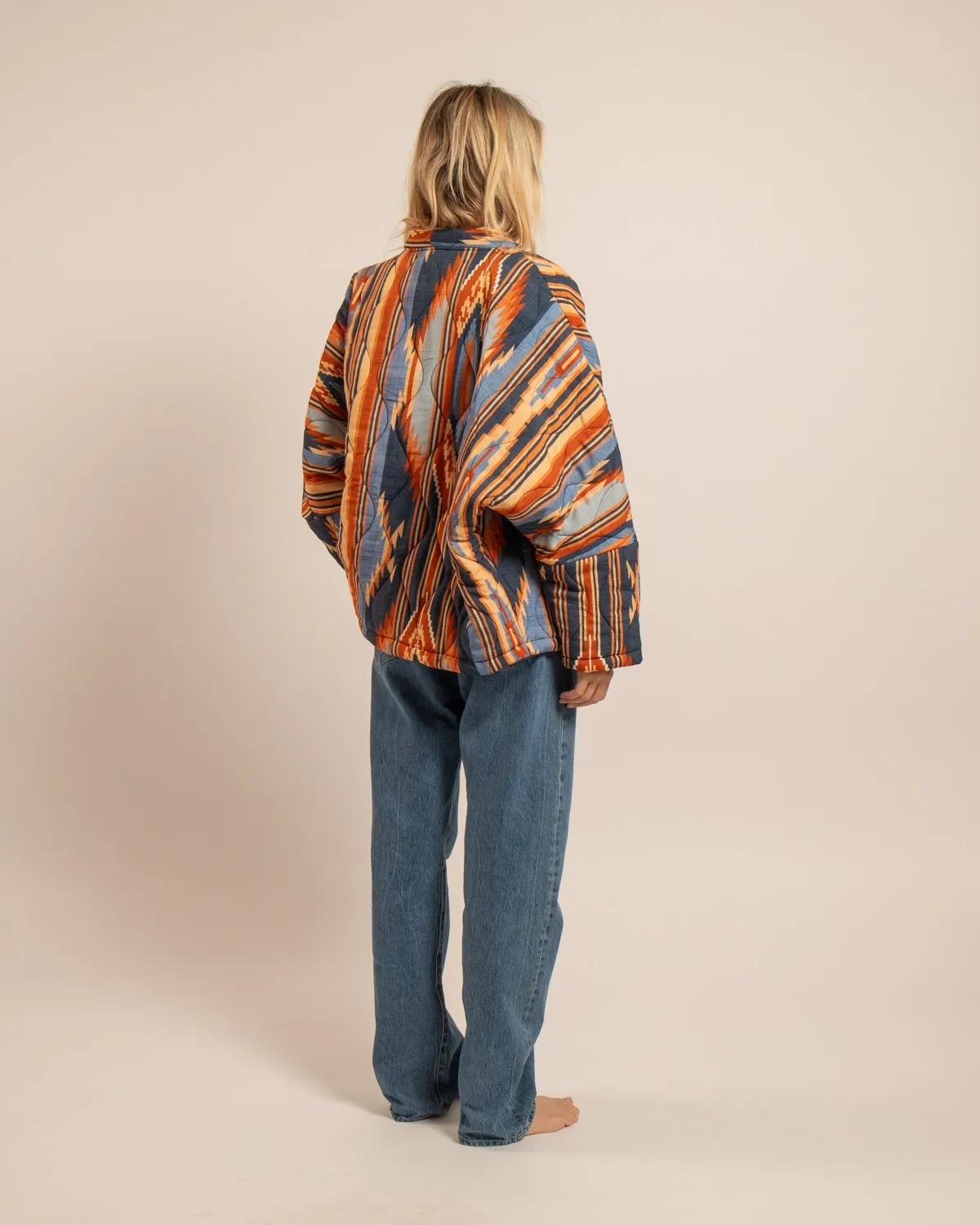 Aokyanos Chicago Koda Navy kimono matelassé viscose
