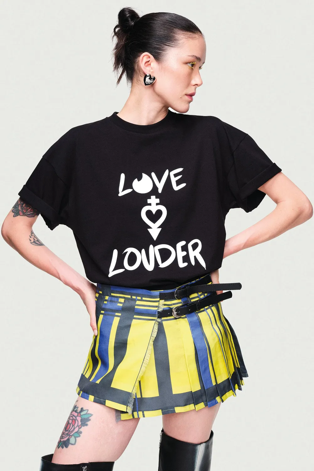 JEANNE FRIOT Love Louder tee coton recyclé blanc