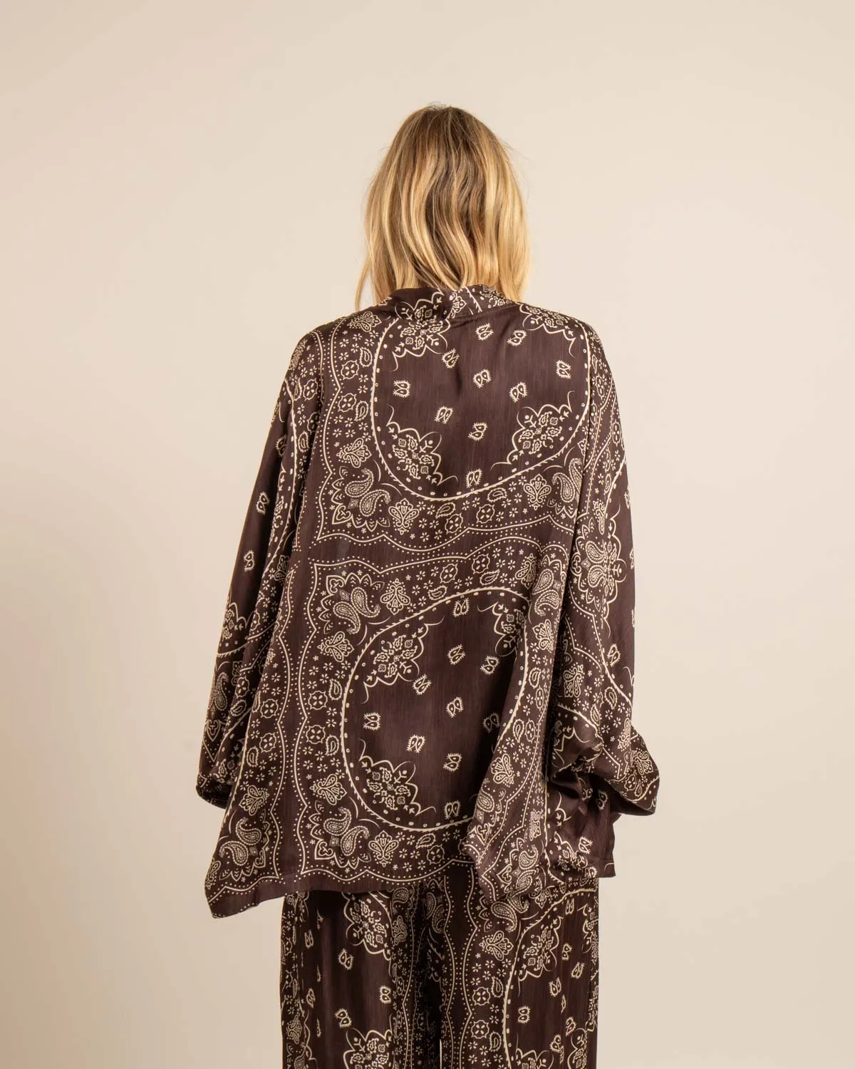 Aokyanos Chicago Bandana Chocolat veste kimono viscose