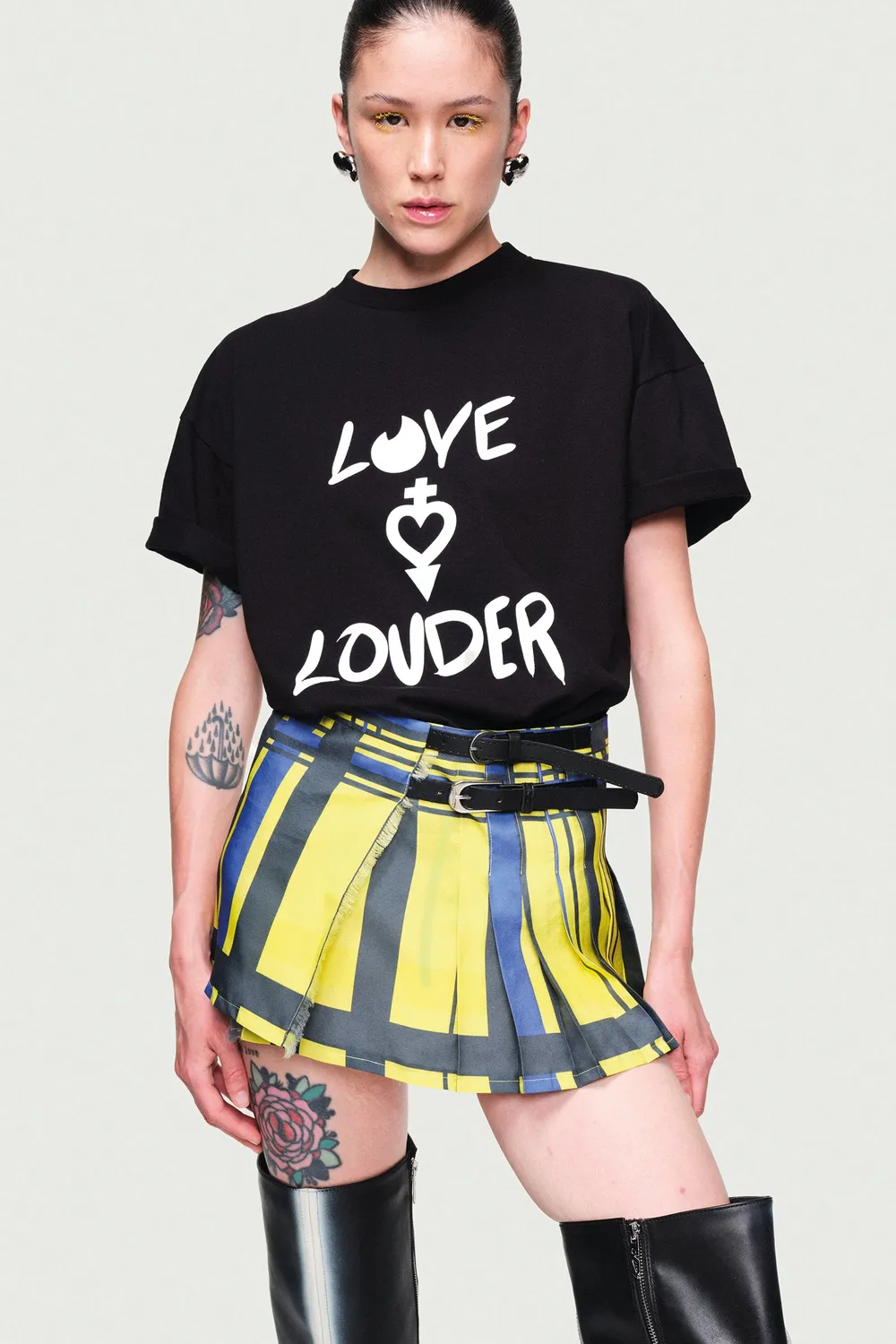 JEANNE FRIOT Love Louder tee coton recyclé blanc