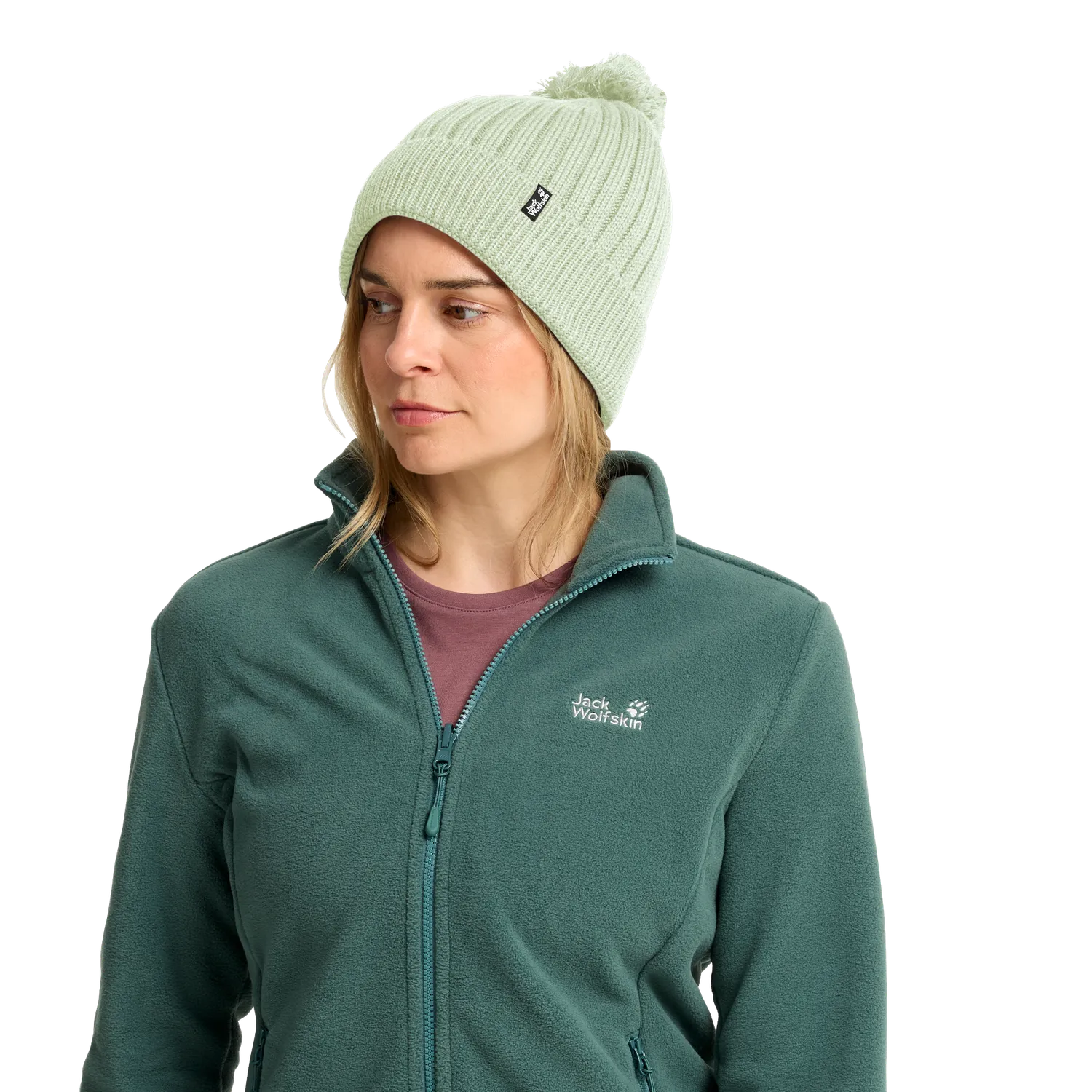 Jack Wolfskin Pom Pom Beanie bonnet laine coupe-vent