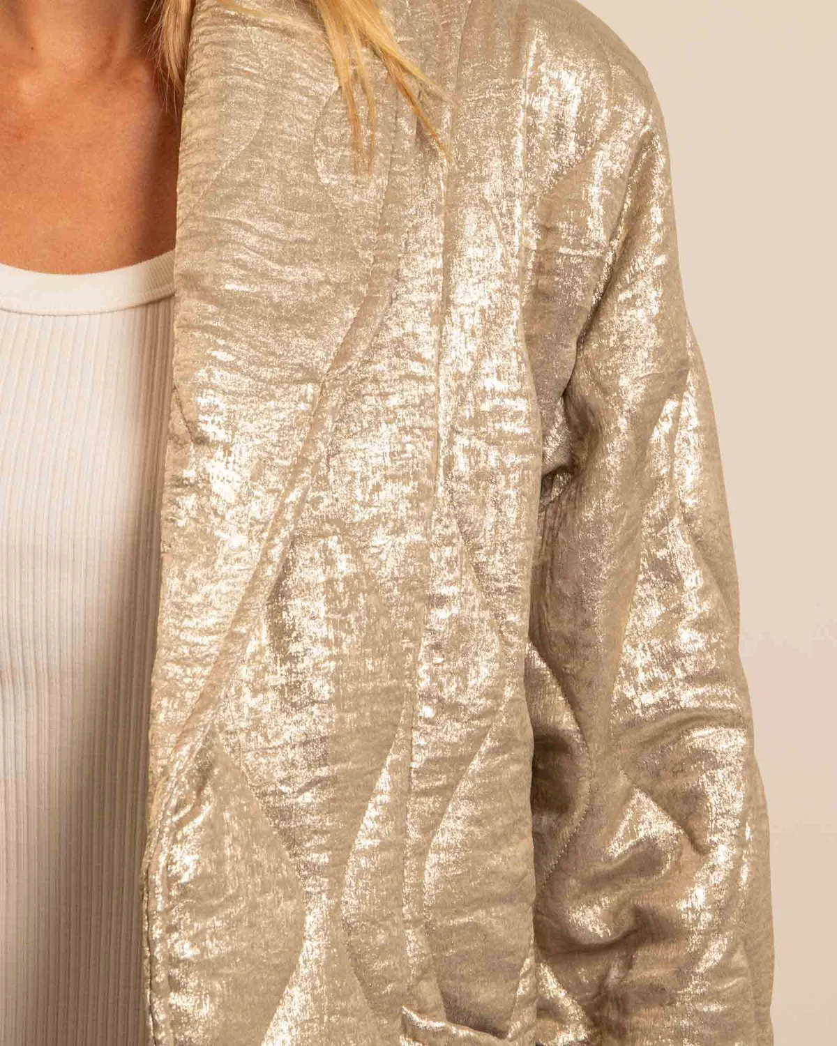 Aokyanos Cuba kimono irisé gold polyester