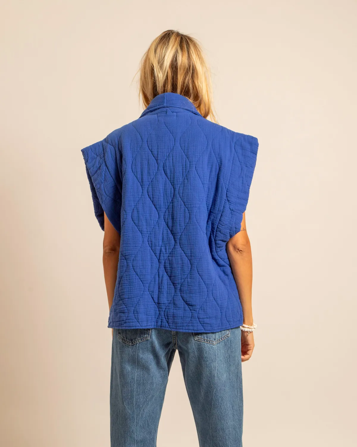 AOKYANOS Brooklyn Bleu gilet coton taille unique