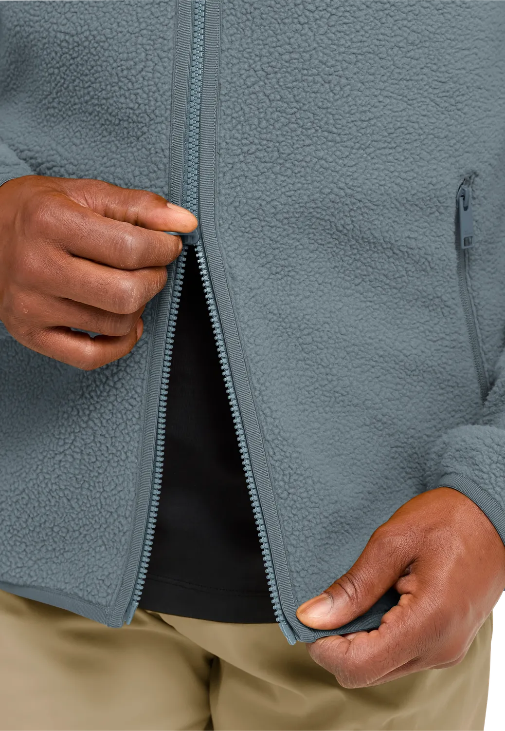 Jack Wolfskin Lite Curl FZ polaire homme col montant