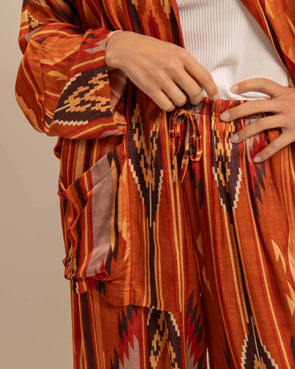 AOKYANOS Chicago Koda Terra Light veste kimono imprimé