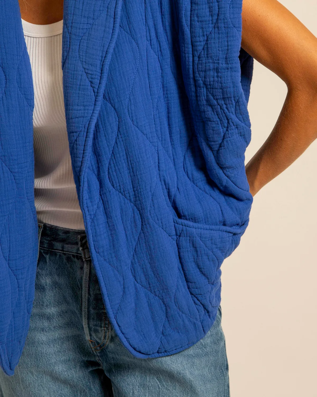 AOKYANOS Brooklyn Bleu gilet coton taille unique