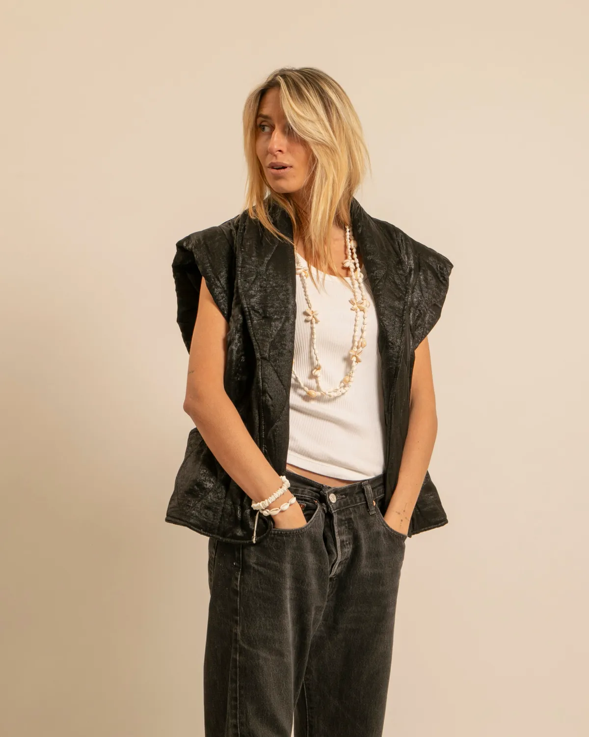AOKYANOS Brooklyn irisé veste noire taille unique