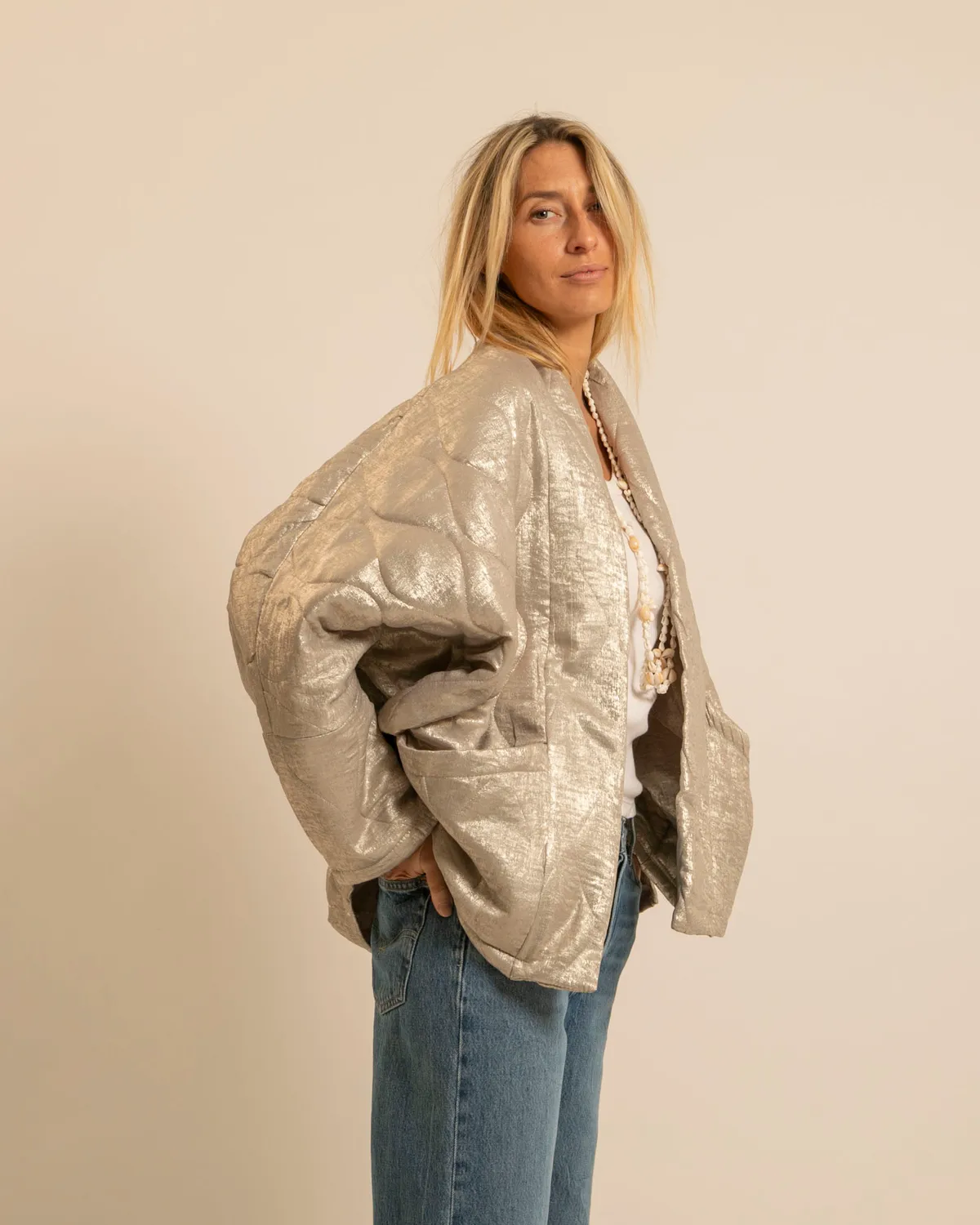 AOKYANOS Chicago irisé kimono gold taille unique