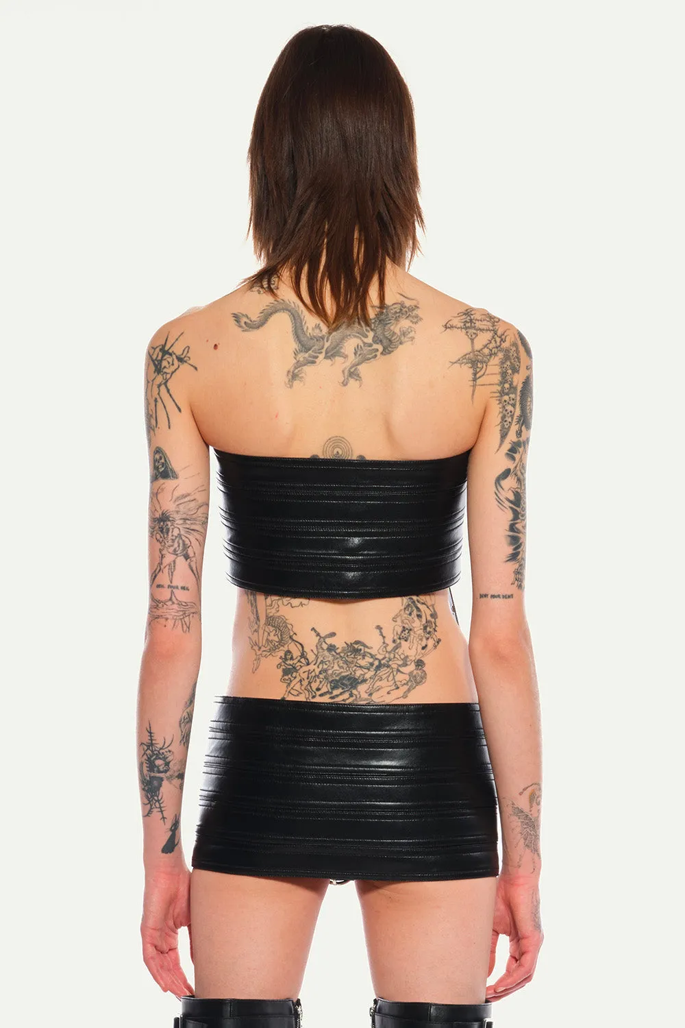 Jeanne Friot Belts Top top cuir vegan noir