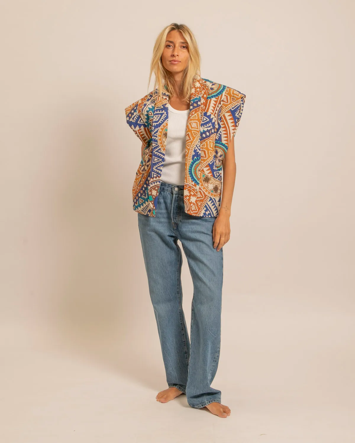 AOKYANOS Brooklyn Nazcas gilet bleu viscose