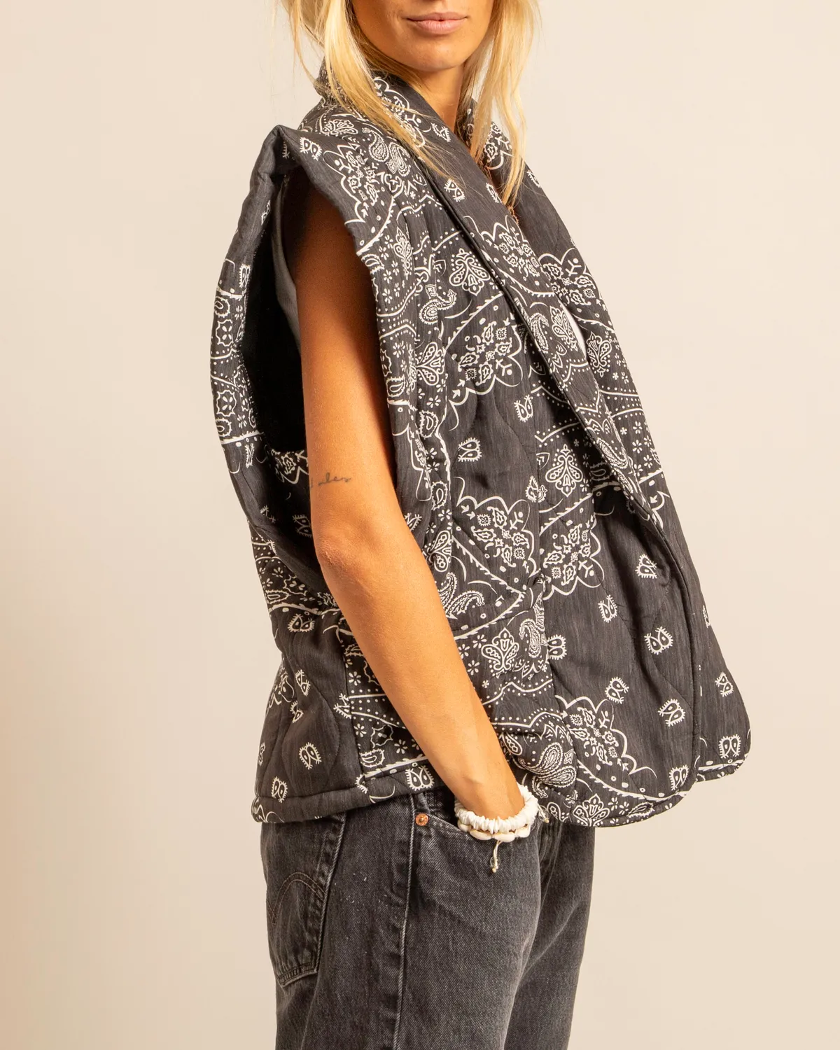 Aokyanos Brooklyn Bandanas gilet matelassé anthracite
