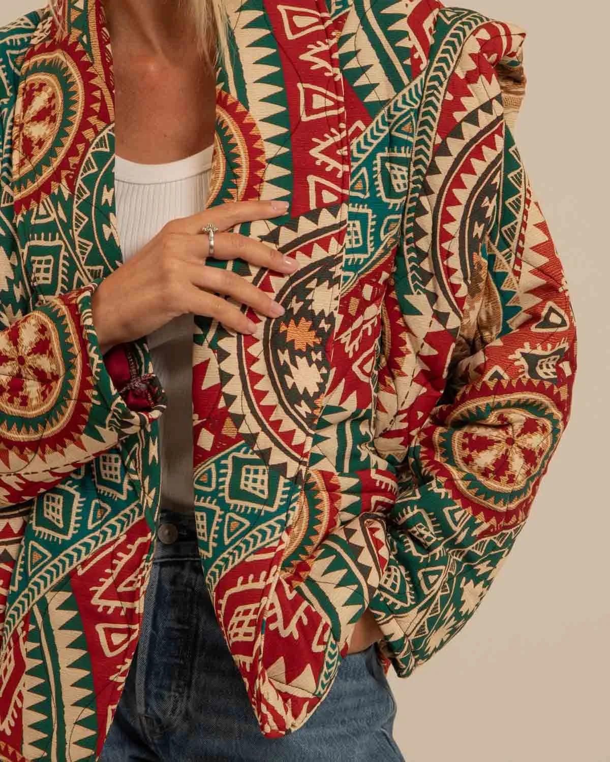 AOKYANOS San Francisco Nazcas Rouge kimono matelassé