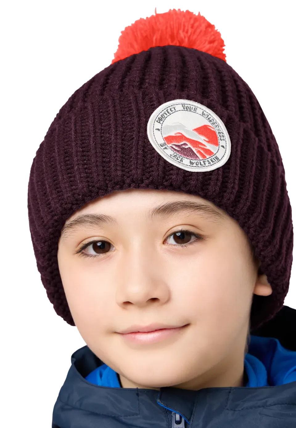 Jack Wolfskin Pompom Badge Beanie K bonnet enfant chaud