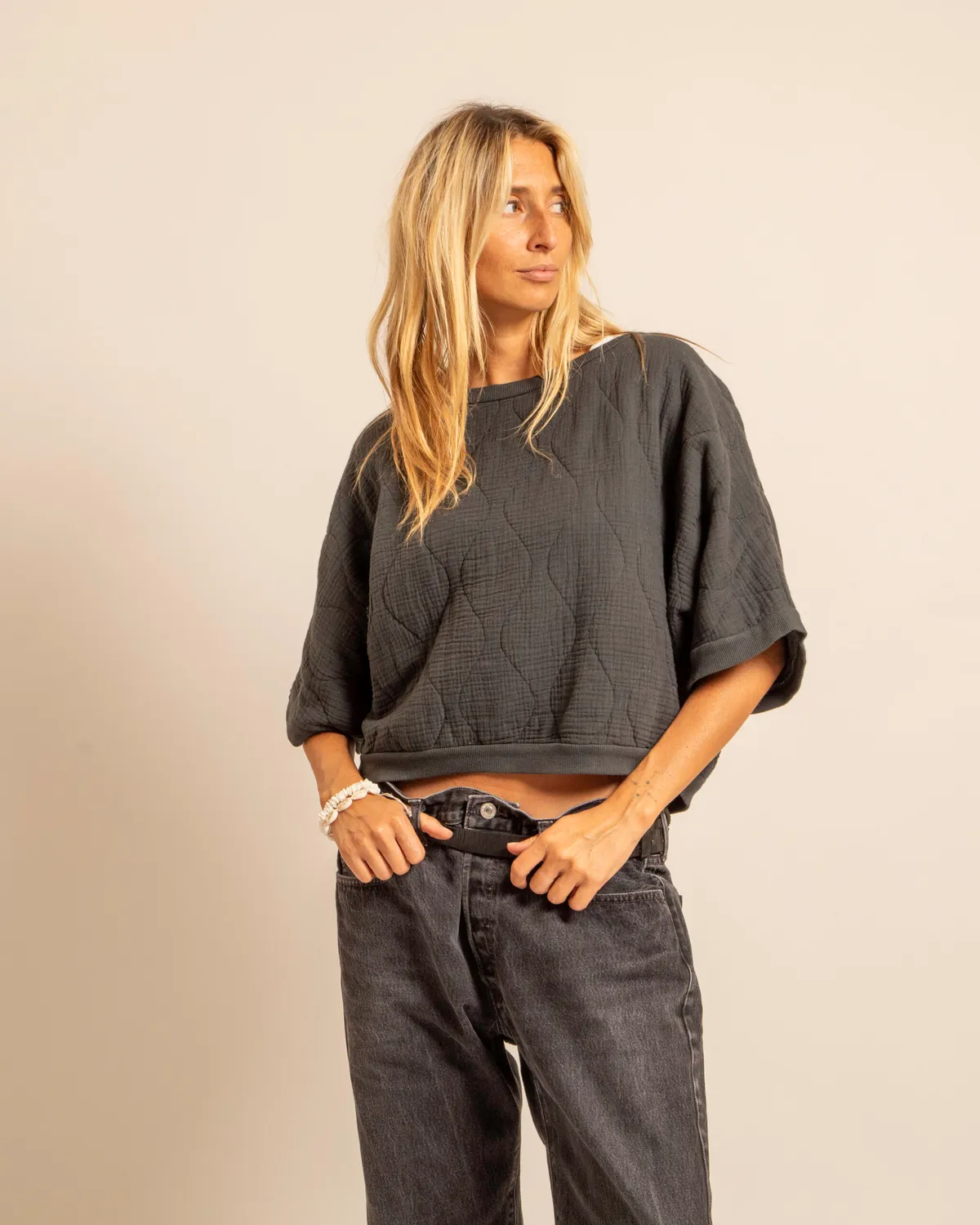 AOKYANOS Seattle Anthracite sweat 3/4 coton