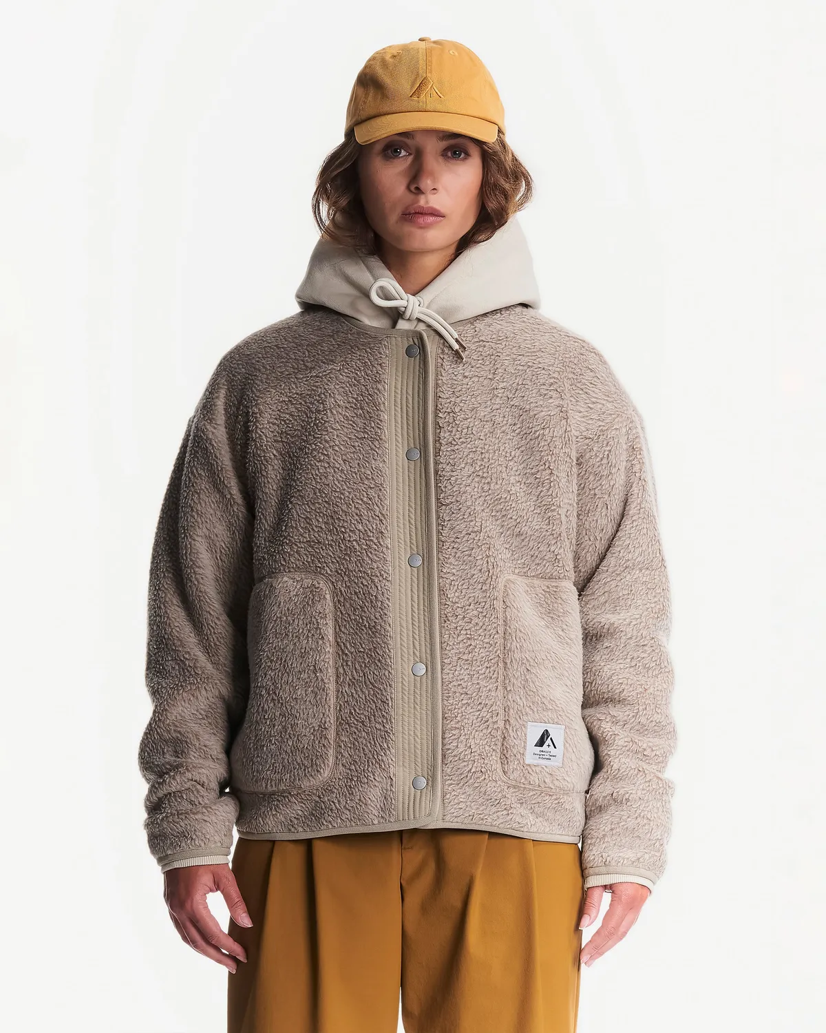 Orage Grizzly Pile cardigan polaire femme Umber