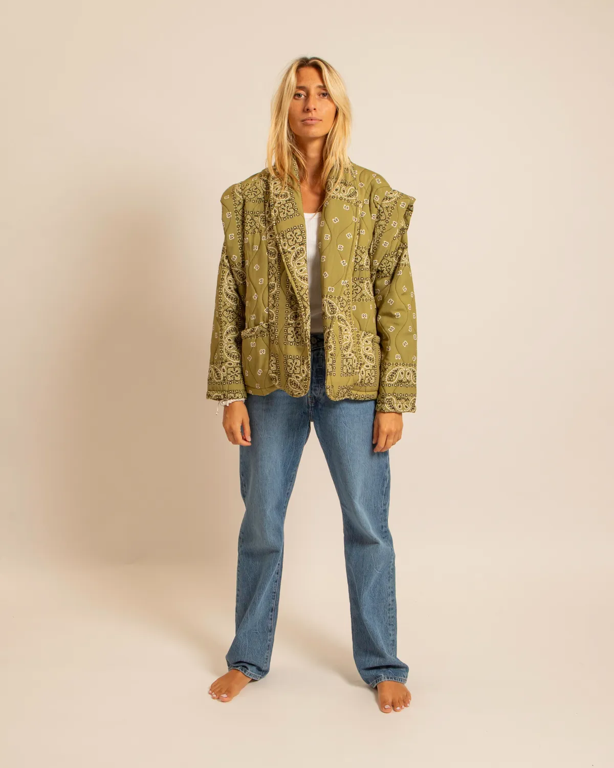 Aokyanos San Francisco Olive kimono coton taille unique